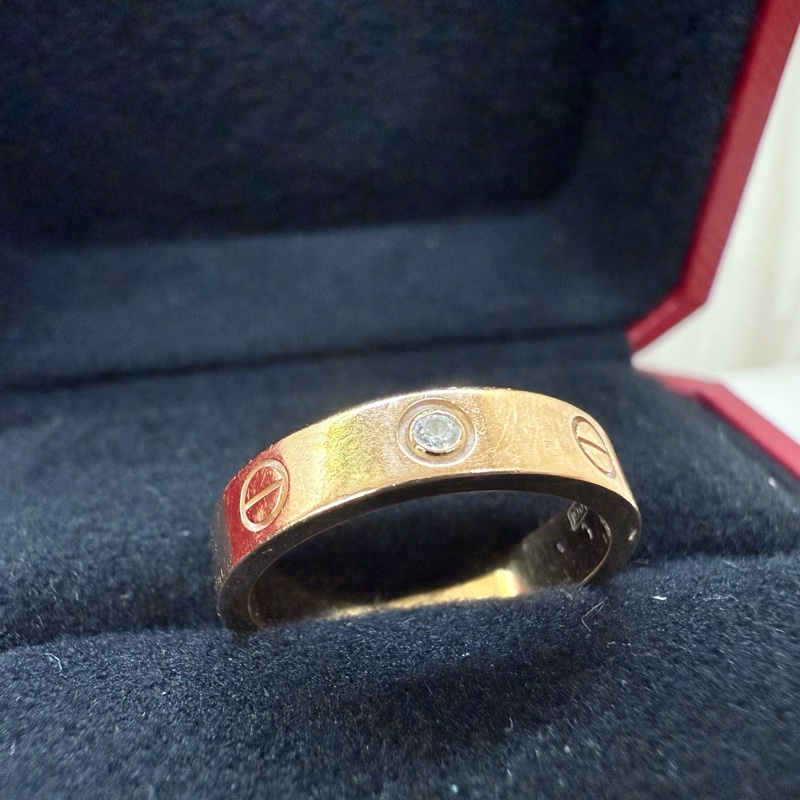 Cartier 18K玫瑰金鑽LOVE戒指B4050751-8
