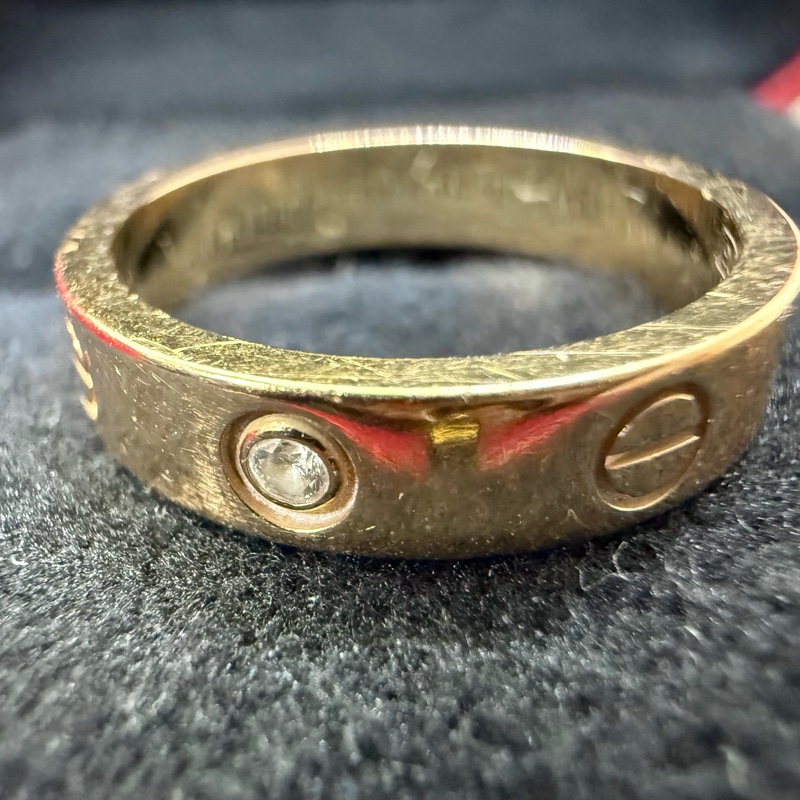 Cartier 18K玫瑰金鑽LOVE戒指B4050751-10