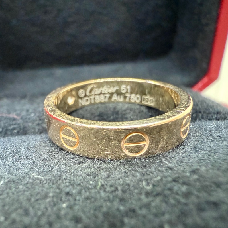 Cartier 18K玫瑰金鑽LOVE戒指B4050751-12