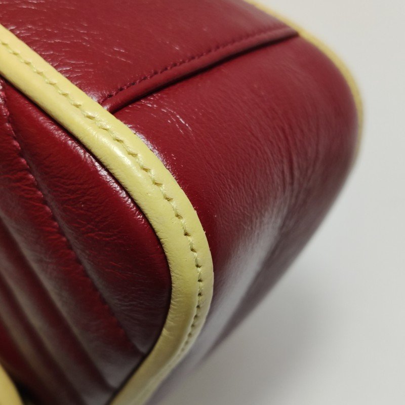 Gucci GG Marmont迷你牛皮撞色雙G標誌斜挎包單肩包-14