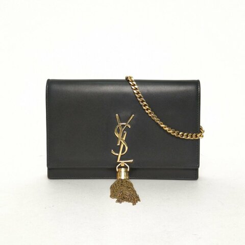 SAINT LAURENT KATEWoc流蘇黑色牛皮金扣肩背包