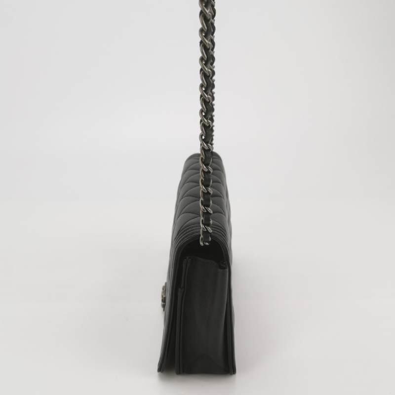 Chanel Boy Bag牛皮菱格絎縫方形雙C鎖扣斜挎包-2