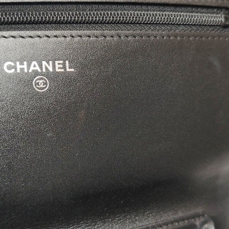 Chanel Boy Bag牛皮菱格絎縫方形雙C鎖扣斜挎包-8
