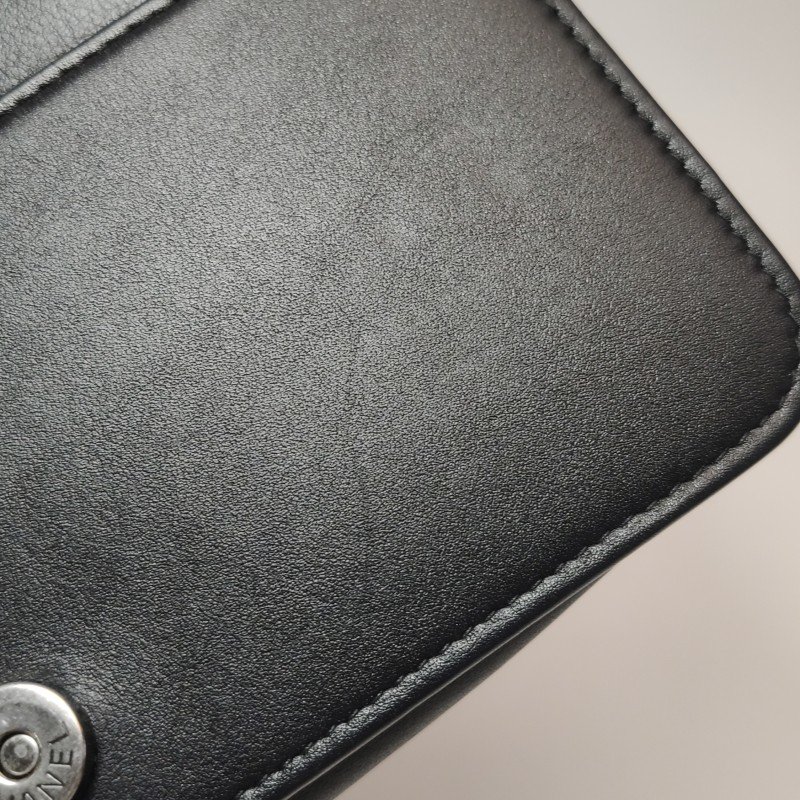 Chanel Boy Bag牛皮菱格絎縫方形雙C鎖扣斜挎包-15