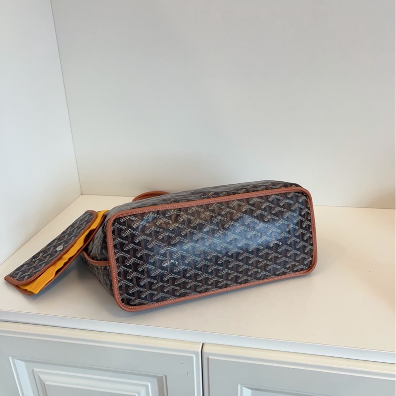 【99新🆕】Goyard 雙面雙色 內里全皮 棕色焦糖色老花 子母 中號 購物袋/托特包-4