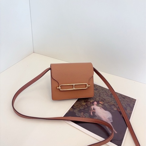【98新🆕】Hermes 金棕金扣roulis slim豬鼻子腰包 z刻