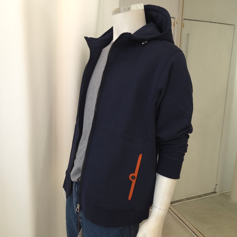 Hermès 內刷毛連帽外套 深藍 XL-2