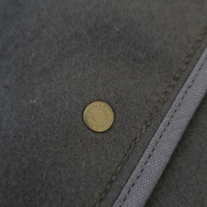 Hermès 內刷毛連帽外套 深藍 XL-5