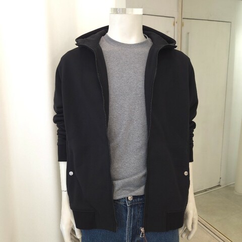 Hermès 內刷毛連帽外套 黑 L