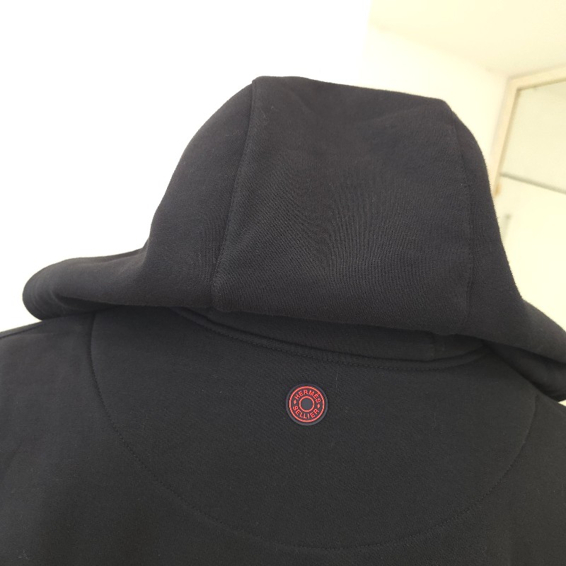 Hermès 內刷毛連帽外套 黑 L-3