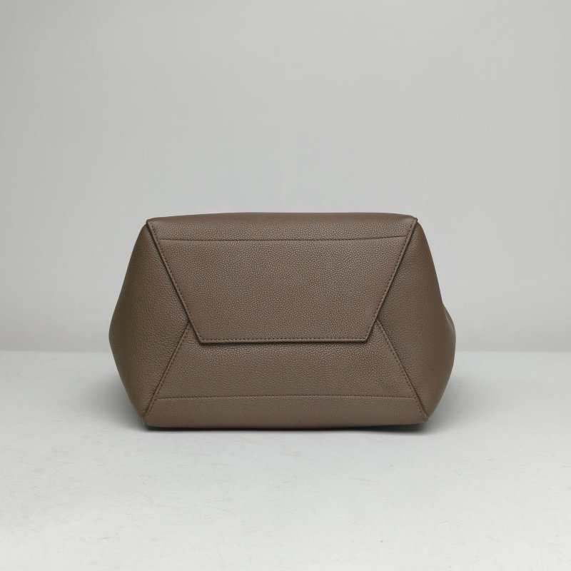 CELINE SangleBucket水桶包大號灰色牛皮金扣肩背包-4