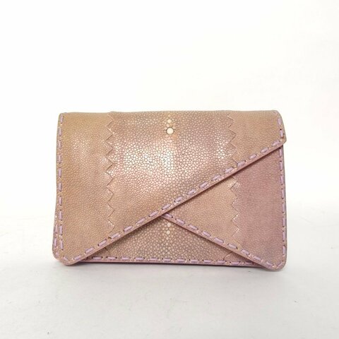 BOTTEGA VENETA 拼色魚皮無手拿包肩背包