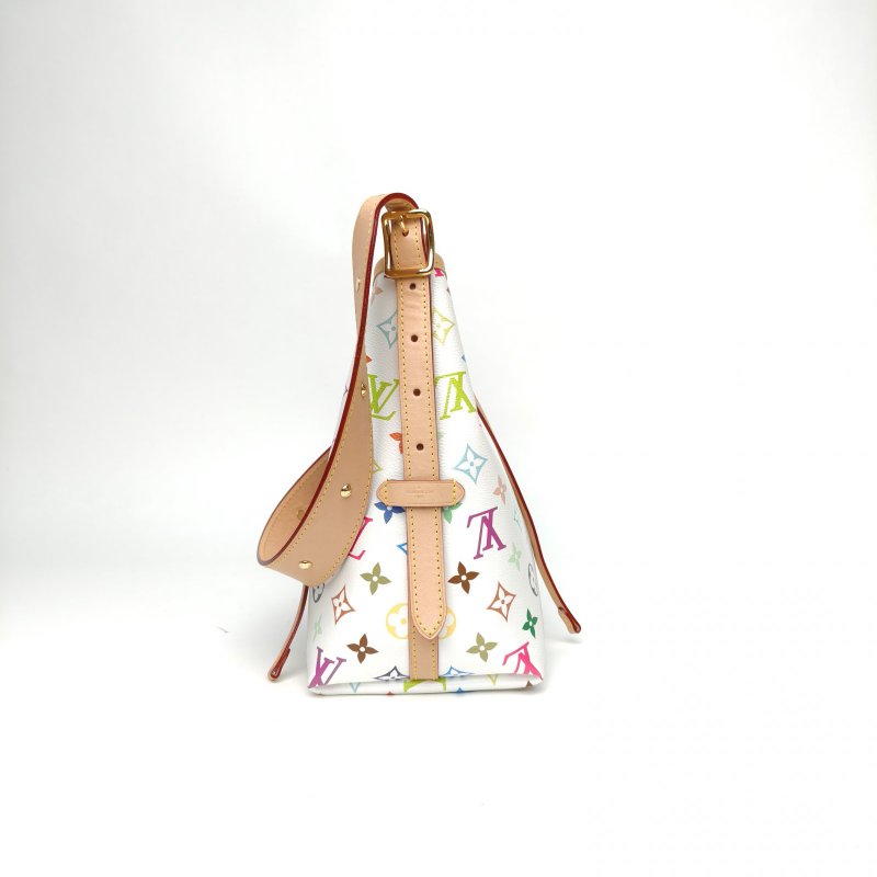 LOUIS VUITTON CARRYALL村上隆聯名小號29白三彩白三彩PVC金扣晶片肩背包-1