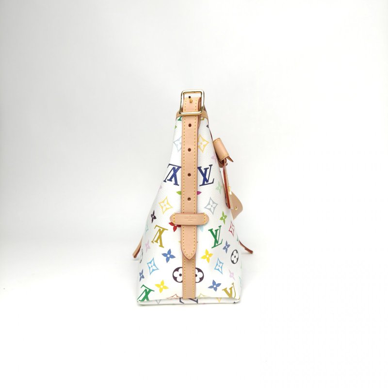 LOUIS VUITTON CARRYALL村上隆聯名小號29白三彩白三彩PVC金扣晶片肩背包-3