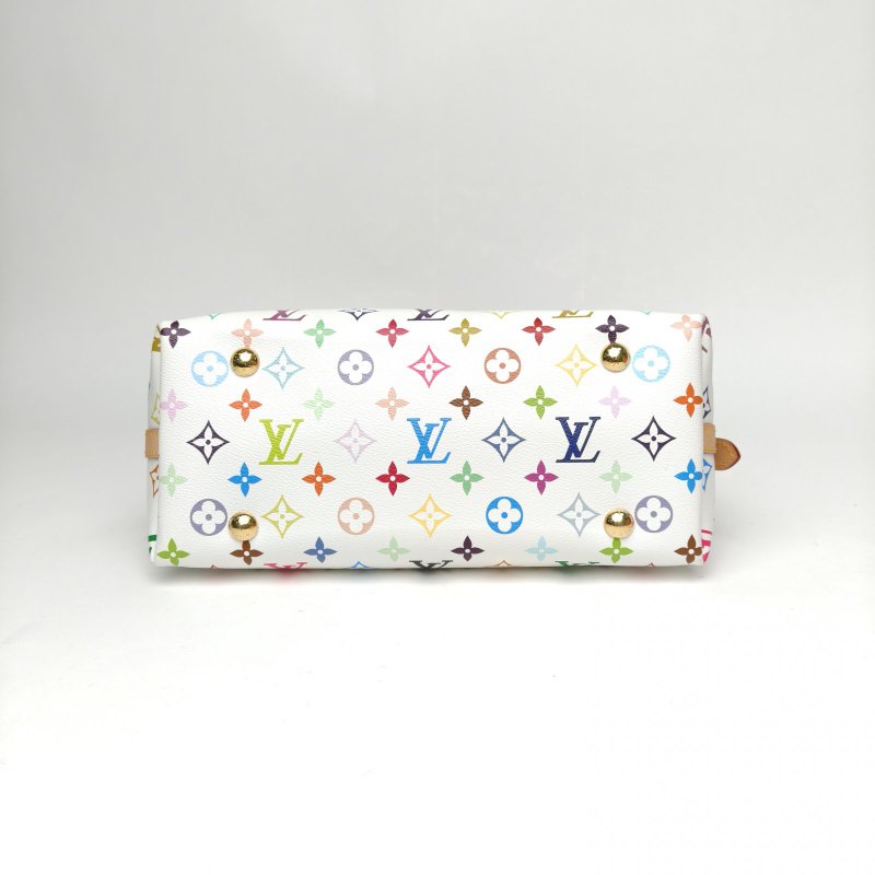 LOUIS VUITTON CARRYALL村上隆聯名小號29白三彩白三彩PVC金扣晶片肩背包-4