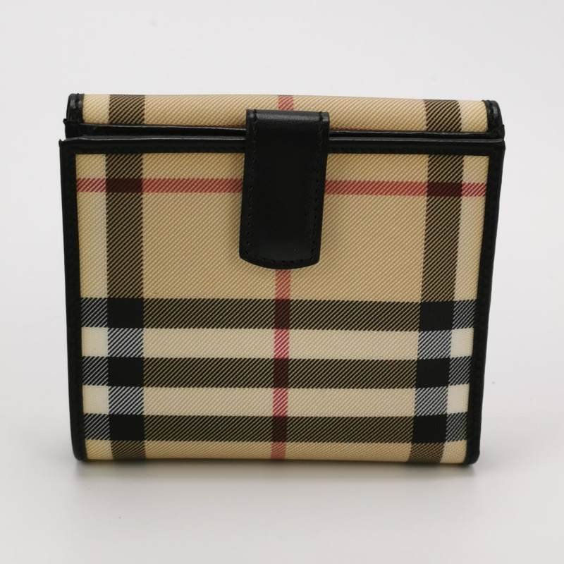 Burberry牛皮拼色格紋錢包-3