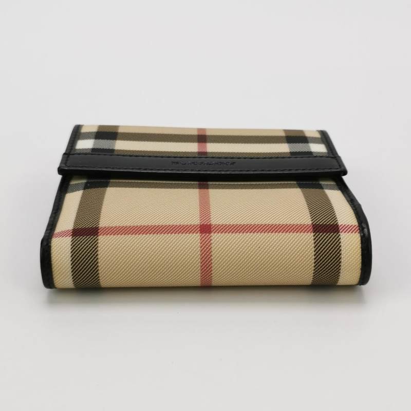 Burberry牛皮拼色格紋錢包-4