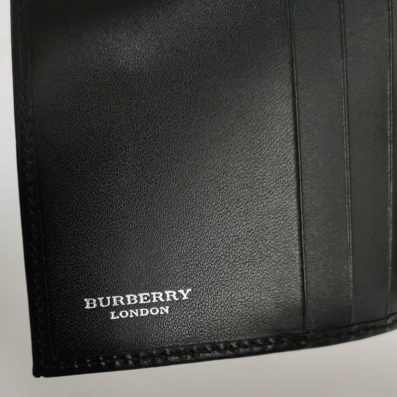 Burberry牛皮拼色格紋錢包-6