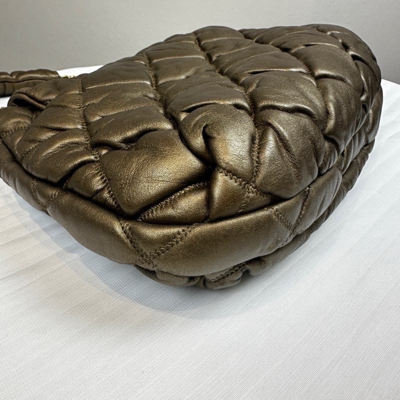 香奈兒/Chanel Metallic Bubble Quilted Bag金屬色單肩腋下包29x10x20cm-3