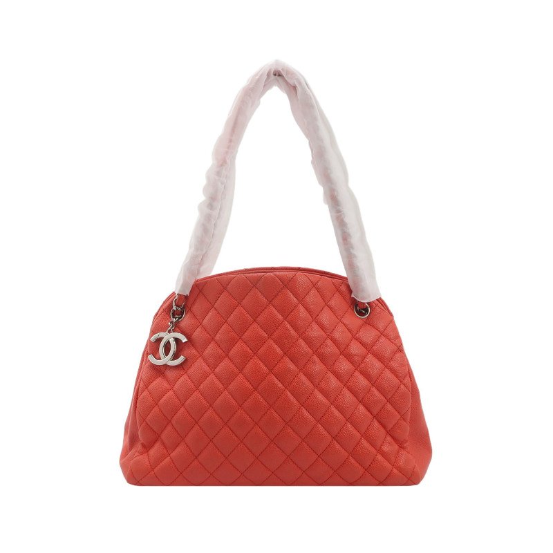 Chanel Mademoiselle 牛皮純色菱格絎縫曲線造型單肩包-0