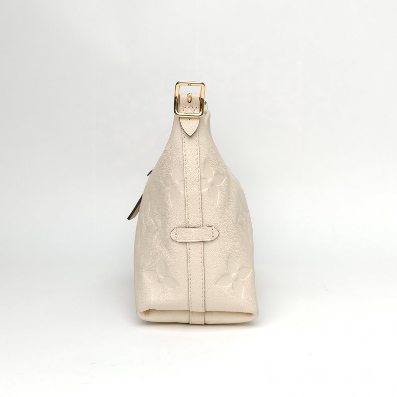 LOUIS VUITTON CARRYALL小號29配子袋米白色牛皮金扣晶片肩背包-1