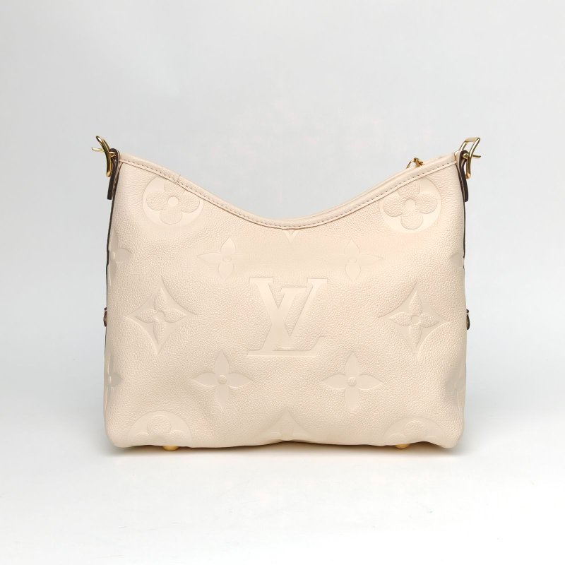 LOUIS VUITTON CARRYALL小號29配子袋米白色牛皮金扣晶片肩背包-2