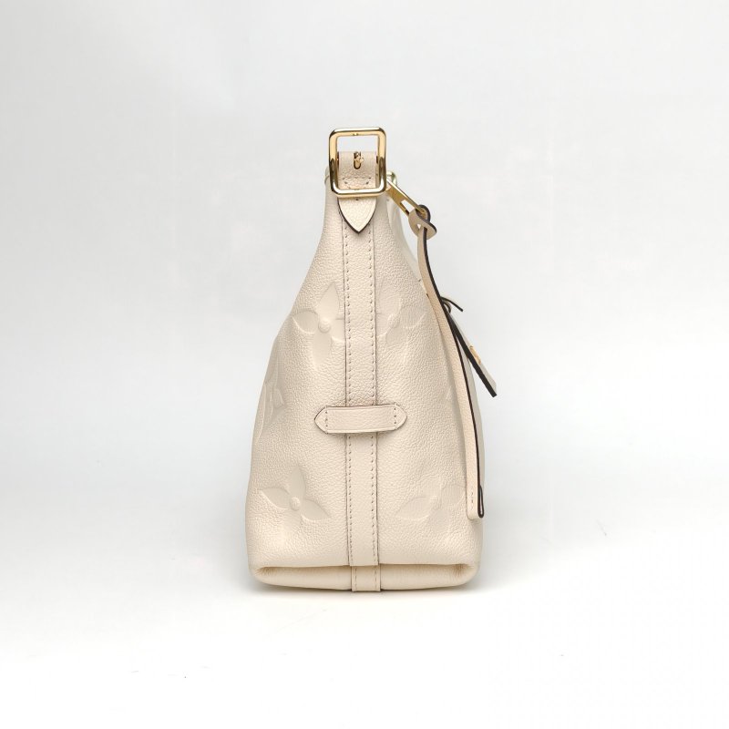 LOUIS VUITTON CARRYALL小號29配子袋米白色牛皮金扣晶片肩背包-3