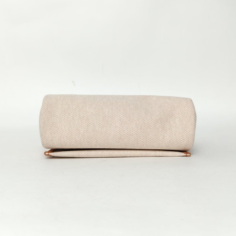 HERMES HerbagZip20帆布拼牛皮14米色拼34黃褐色帆布/Hunter牛皮K2025銀扣肩背包-4