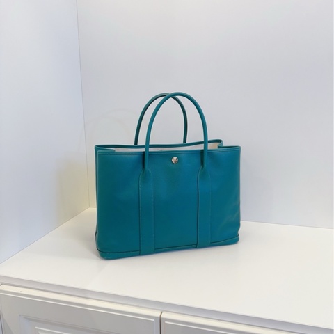【98新🆕】Hermes garden party孔雀綠 GP36 花園包 A刻  E皮手提包