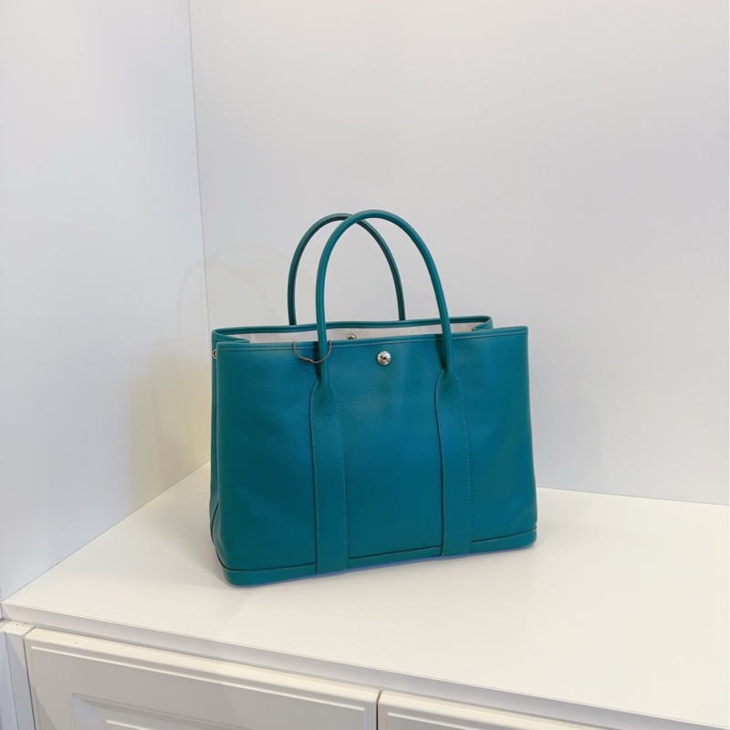 【98新🆕】Hermes garden party孔雀綠 GP36 花園包 A刻  E皮手提包-1