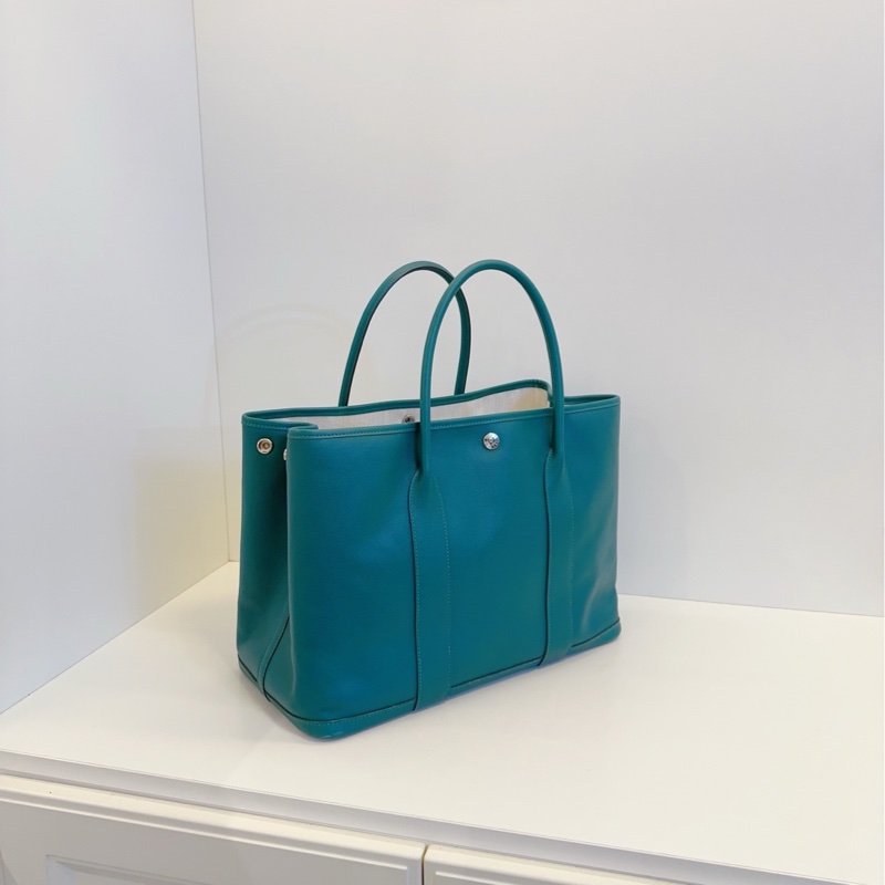 【98新🆕】Hermes garden party孔雀綠 GP36 花園包 A刻  E皮手提包-2