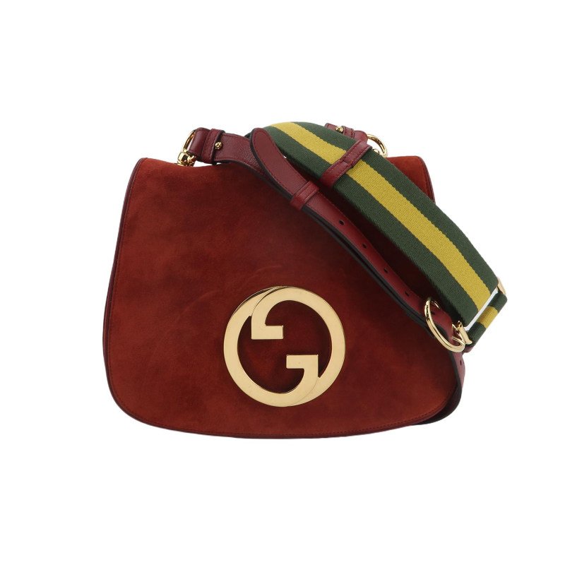 Gucci Blondie中號牛皮翻毛皮互扣式雙GLogo斜挎包單肩包-0