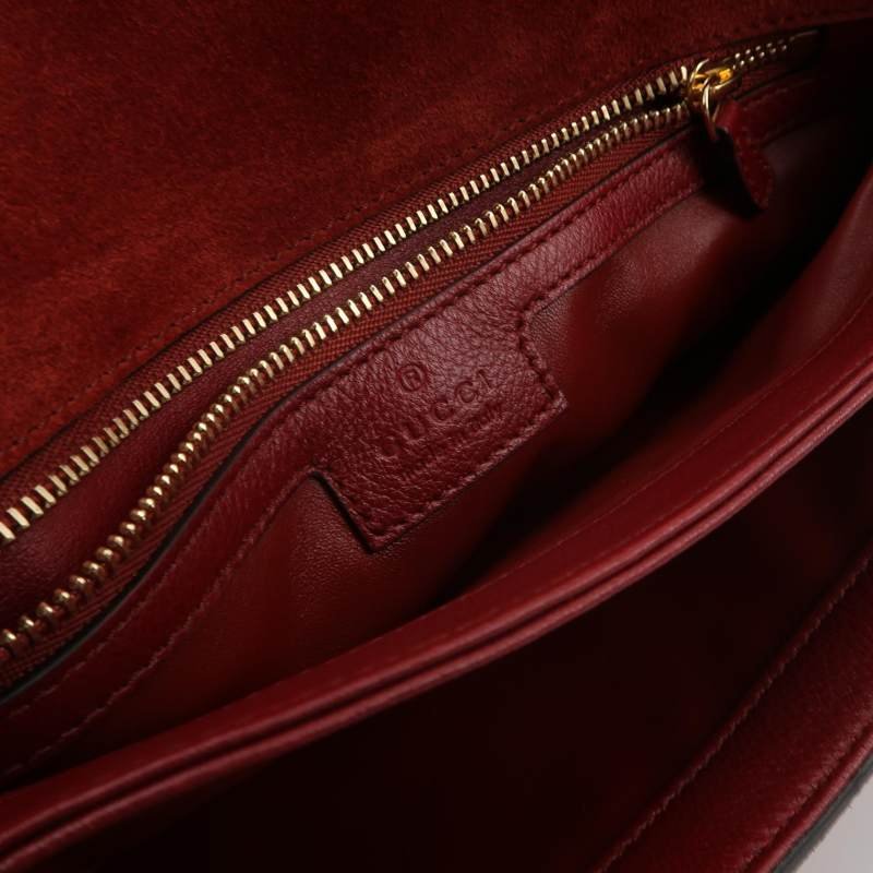 Gucci Blondie中號牛皮翻毛皮互扣式雙GLogo斜挎包單肩包-7