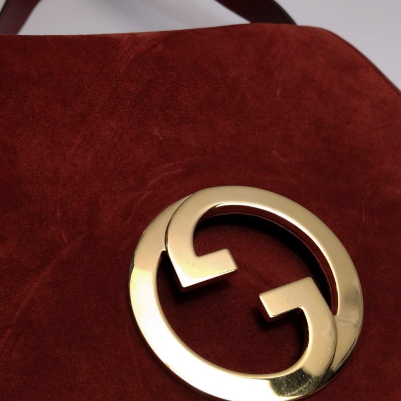 Gucci Blondie中號牛皮翻毛皮互扣式雙GLogo斜挎包單肩包-20