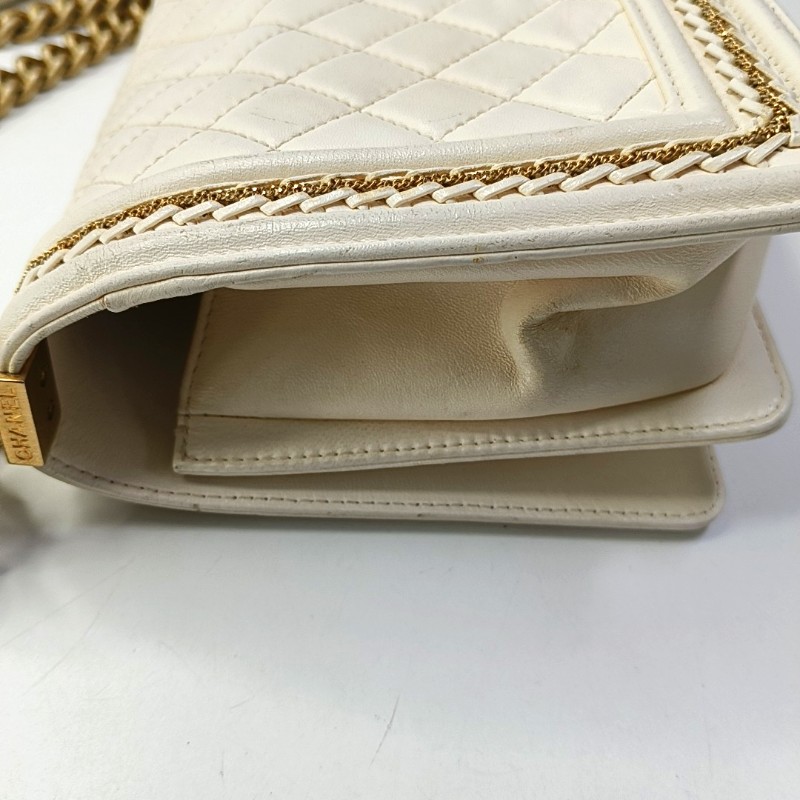 CHANEL leboy中號25cm白金宮廷款限定鏈條包-12