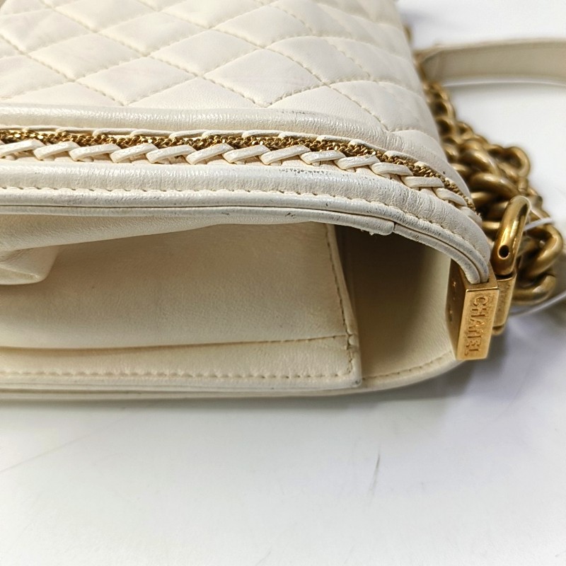 CHANEL leboy中號25cm白金宮廷款限定鏈條包-14