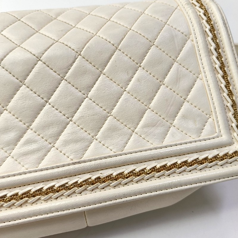 CHANEL leboy中號25cm白金宮廷款限定鏈條包-15
