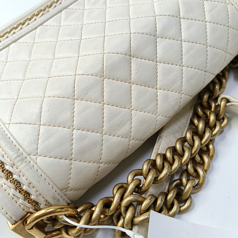 CHANEL leboy中號25cm白金宮廷款限定鏈條包-16