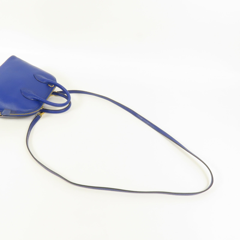 HERMES Chevre皮革Mini Bolide金扣手挽肩背兩用袋Bleu Electrique-4
