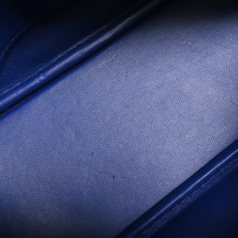 HERMES Chevre皮革Mini Bolide金扣手挽肩背兩用袋Bleu Electrique-15