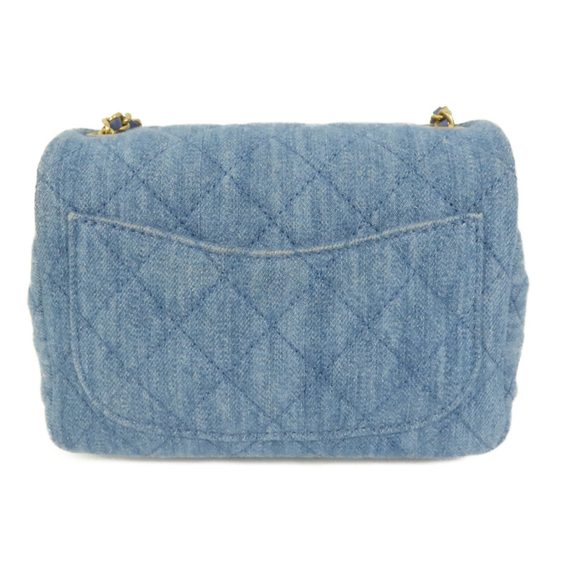 CHANEL Denim Mini Classic 17金扣鏈帶肩背袋-1