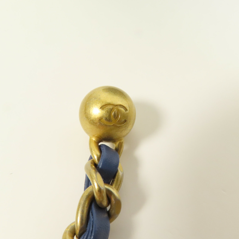 CHANEL Denim Mini Classic 17金扣鏈帶肩背袋-6