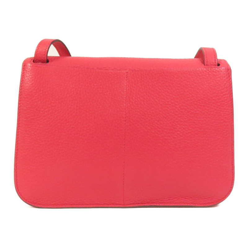 HERMES Clemence皮革Halzan 25銀扣手挽肩背兩用袋Rose Extreme-1