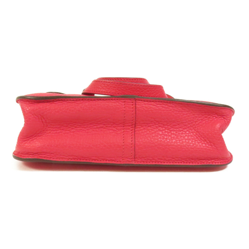 HERMES Clemence皮革Halzan 25銀扣手挽肩背兩用袋Rose Extreme-3