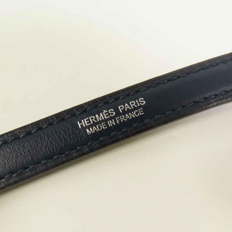 HERMES Clemence皮革24/24 Mini手挽肩背兩用袋Bleu Nuit-5
