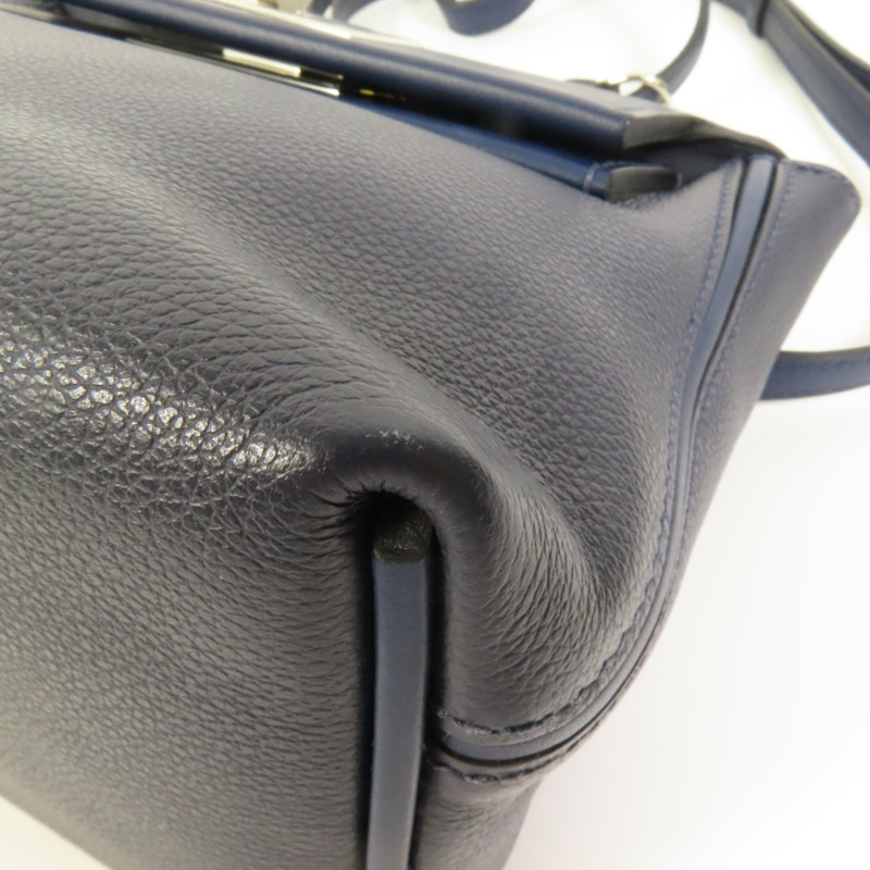 HERMES Clemence皮革24/24 Mini手挽肩背兩用袋Bleu Nuit-13