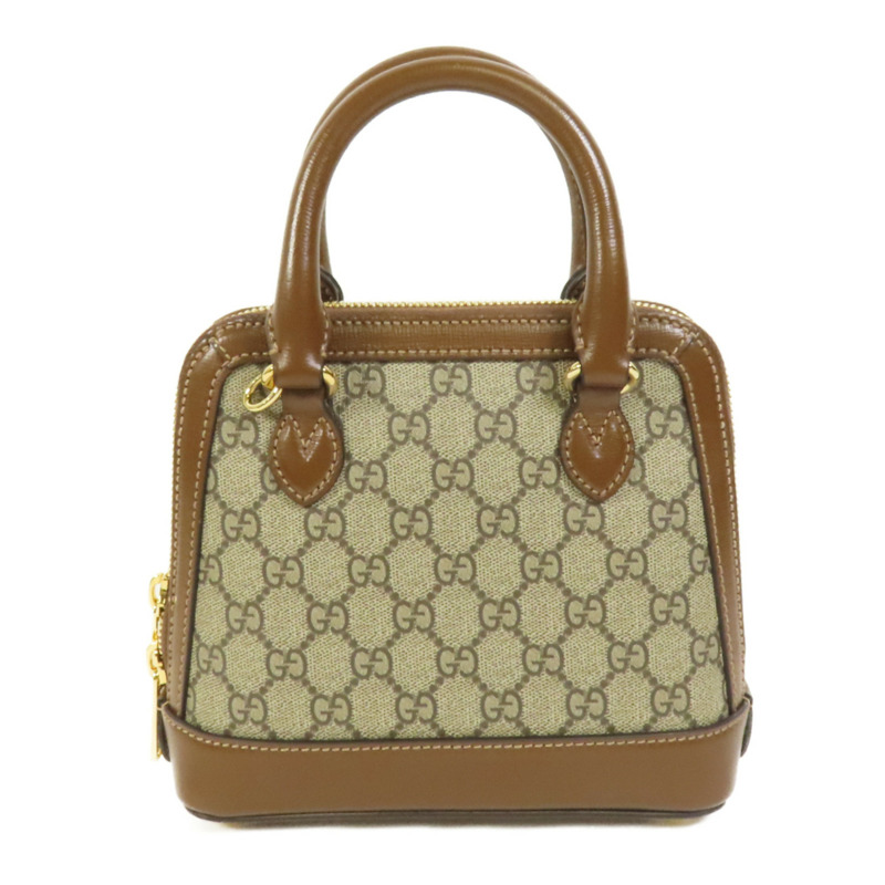 GUCCI 塗層帆布Horsebit 1955 Top Handle金扣手挽肩背兩用袋-1