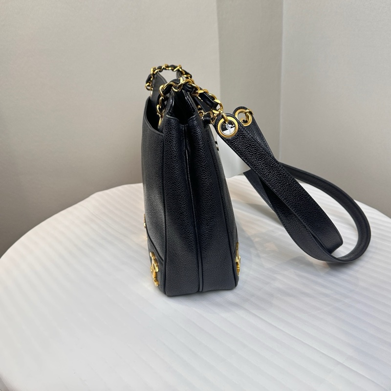 95新 香奈兒/Chanel Vintage Triple C 牛皮魚子醬皮单肩包 32x9x24cm-3