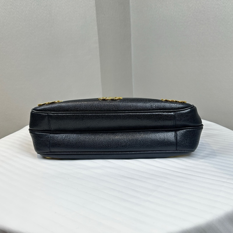 95新 香奈兒/Chanel Vintage Triple C 牛皮魚子醬皮单肩包 32x9x24cm-4