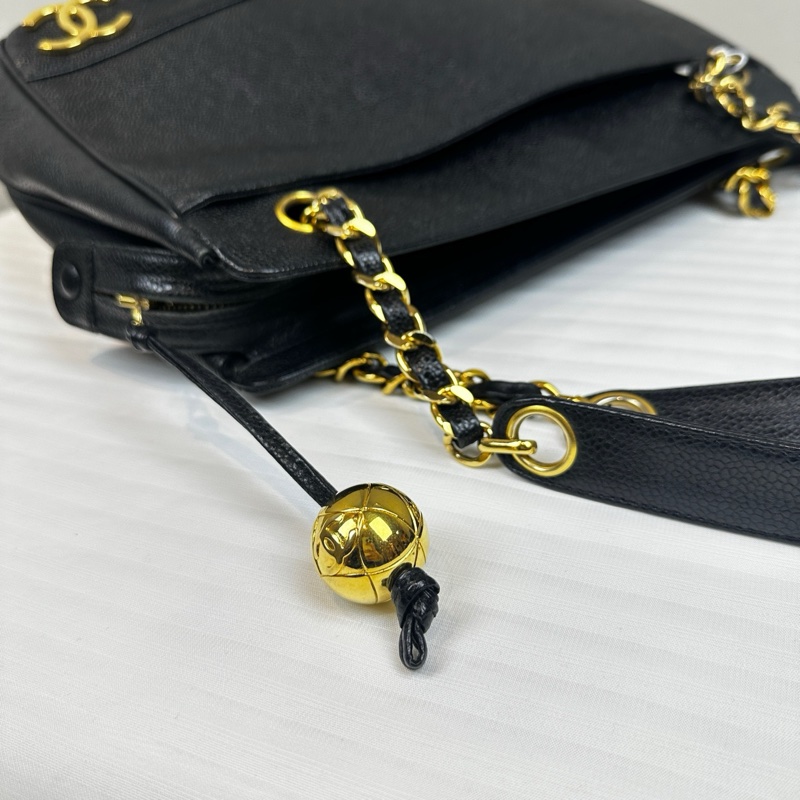 95新 香奈兒/Chanel Vintage Triple C 牛皮魚子醬皮单肩包 32x9x24cm-6